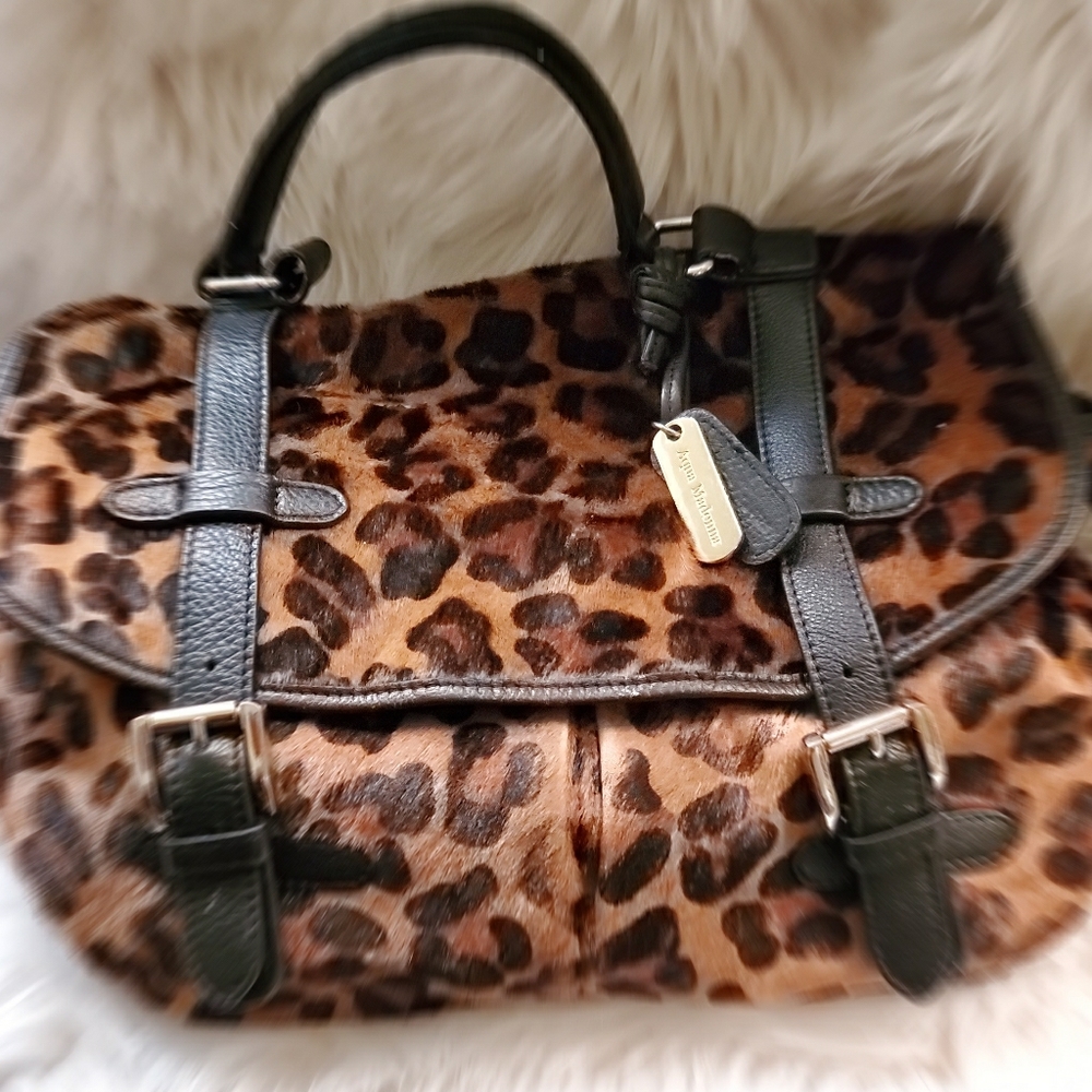 Aqua Madonna leapard purse
